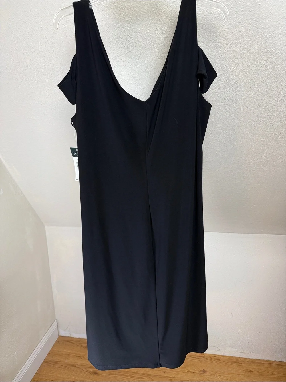 NWT LAUREN Ralph Lauren Black Elegant Cocktail Dress 16W - Picture 7 of 7